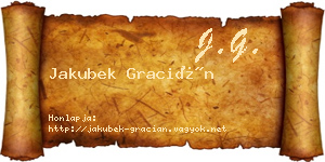Jakubek Gracián névjegykártya